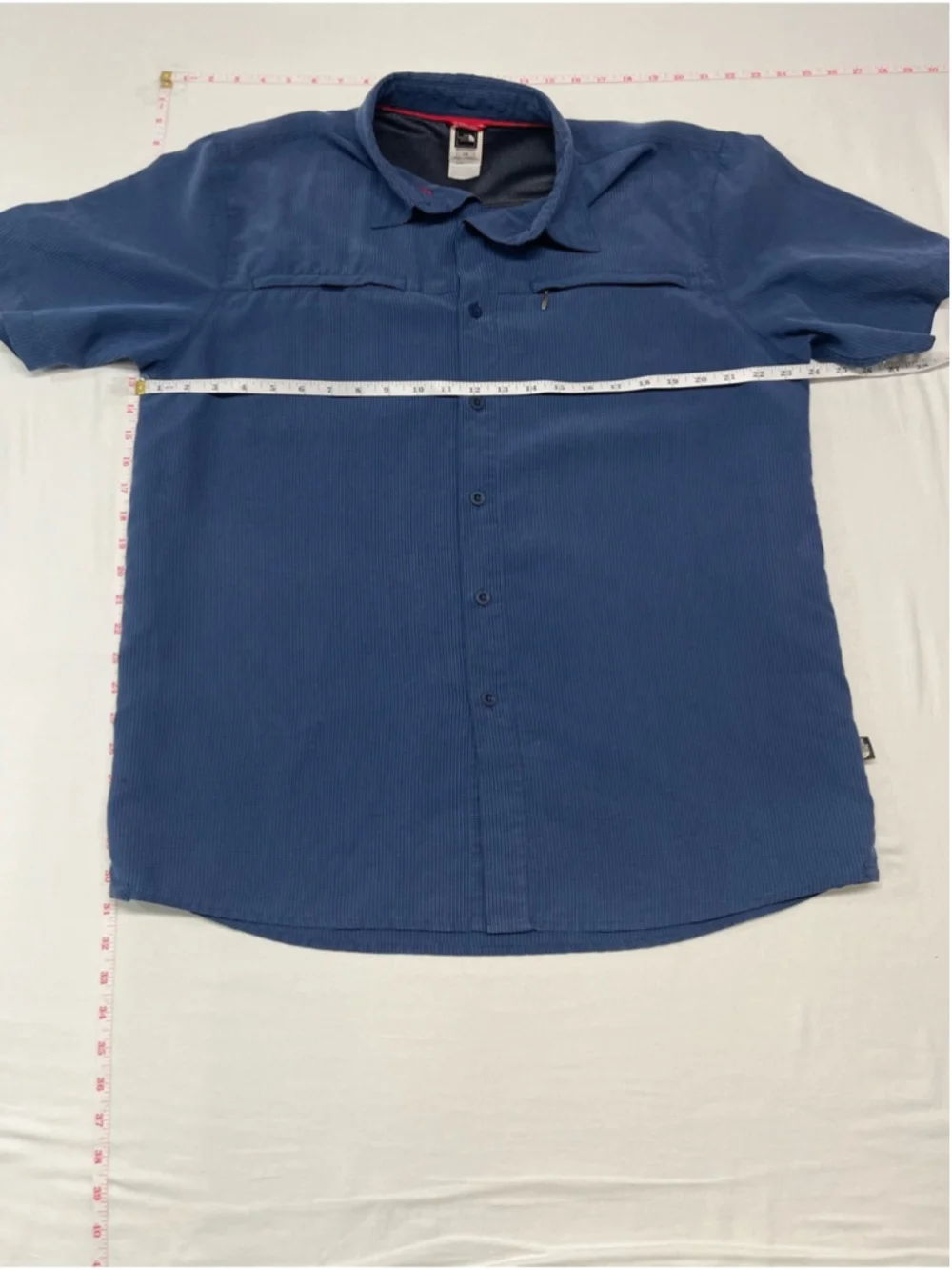 The North Face Blue Short-Sleeve Button-Down Shirt men’s L hiking sport 1431